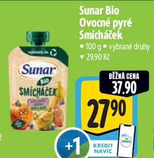 Sunar Bio Ovocné pyré Smícháček, 100 g