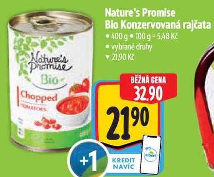 Nature's Promise Bio Konzervovaná rajčata, 400 g