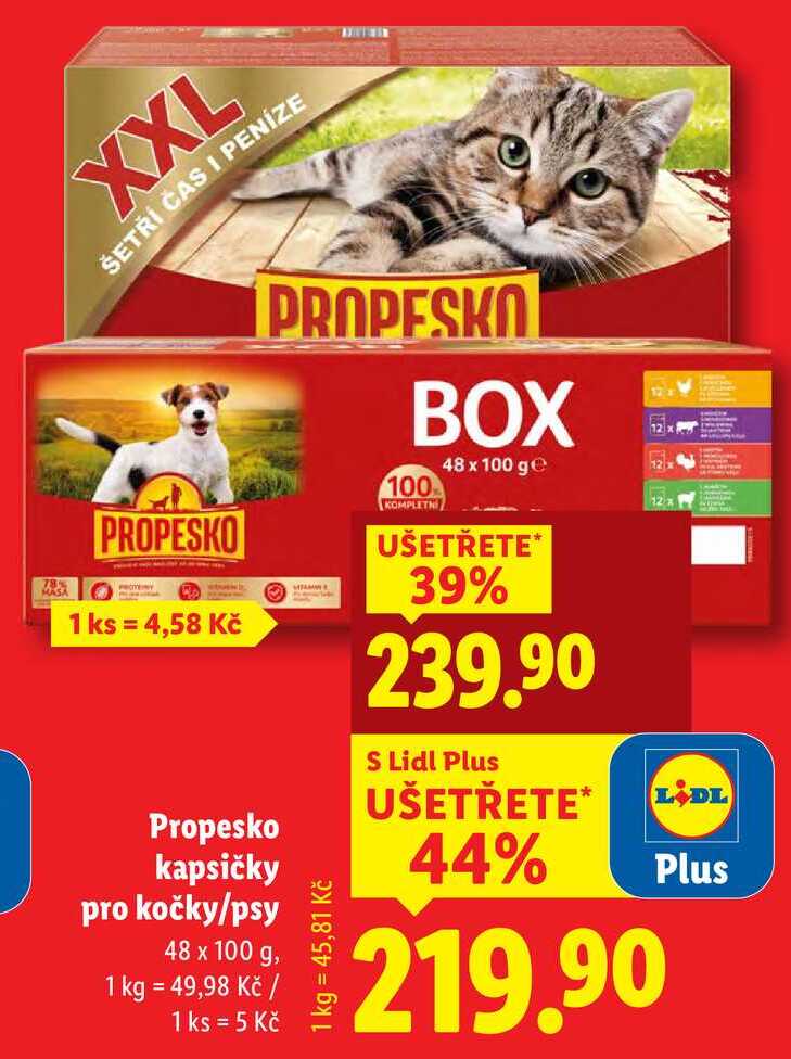 Propesko kapsičky pro kočky/psy, 48x 100 g