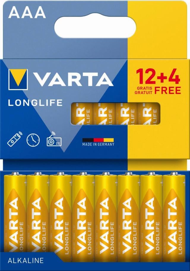 Varta Baterie AAA v balení 12+4 kusy