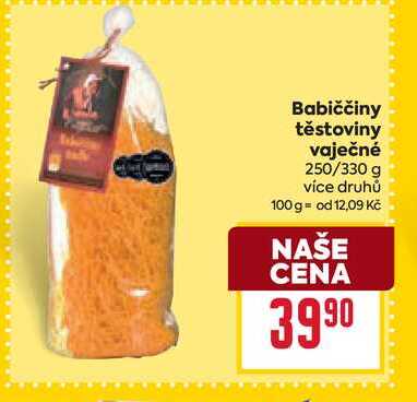 Babiččiny těstoviny vaječné 250/330 g 