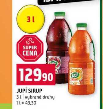 JUPÍ SIRUP 3l vybrané druhy
