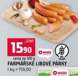 FARMÁŘSKÉ LIBOVÉ PÁRKY 100g