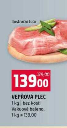 VEPŘOVÁ PLEC 1 kg bez kosti Vakuově baleno