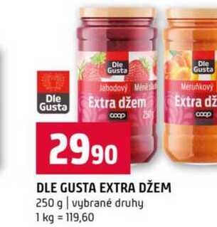 DLE GUSTA EXTRA DŽEM 250 g vybrané druhy