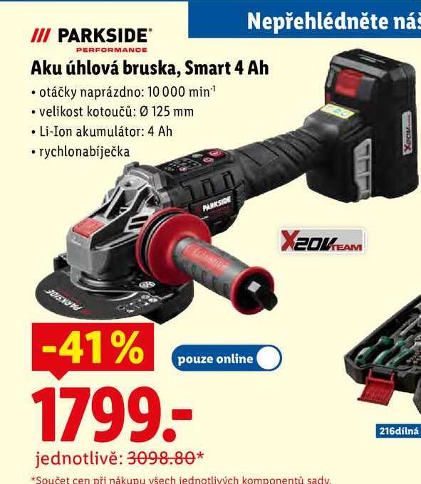 Aku úhlová bruska, Smart 4 Ah 