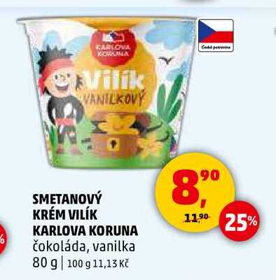 SMETANOVÝ KRÉM VILÍK KARLOVA KORUNA, 80 g 