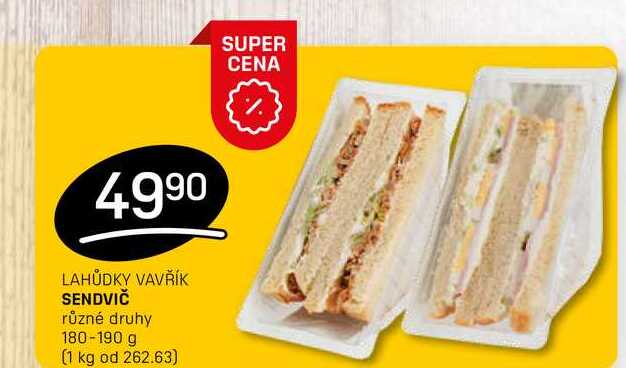 SENDVIČ různé druhy 180-190 g