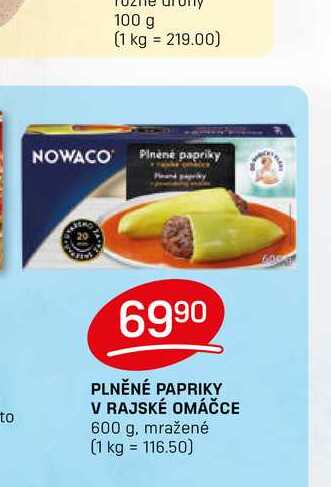 PLNĚNÉ PAPRIKY V RAJSKÉ OMÁČCE 600 g, mražené 