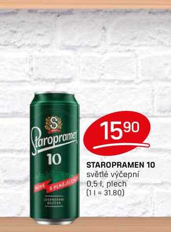 STAROPRAMEN 10 světlé výčepní 0,5l, plech