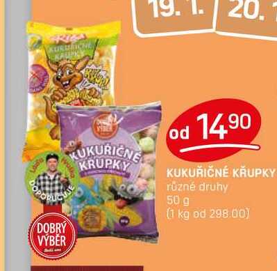 KUKUŘIČNÉ KŘUPKY různé druhy 50 g 