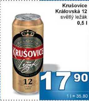 Krušovice Královská 12 světlý ležák 0,5l
