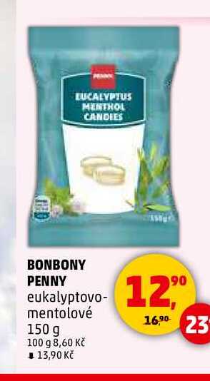 BONBONY PENNY eukalyptovo-mentolové, 150 g