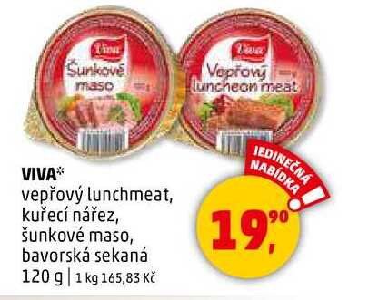 VIVA vepřový lunchmeat, 120 g