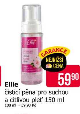 Ellie čisticí pěna pro suchou a citlivou pleť 150 ml 