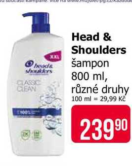 Head & Shoulders šampon 800 ml, různé druhy