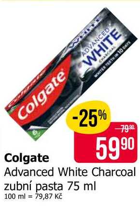 Colgate Advanced White Charcoal zubní pasta 75 ml 