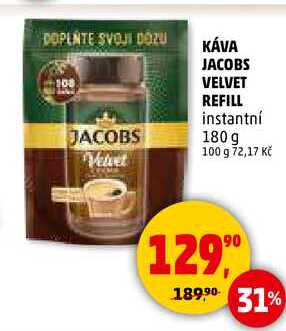 KÁVA JACOBS VELVET REFILL, 180 g 