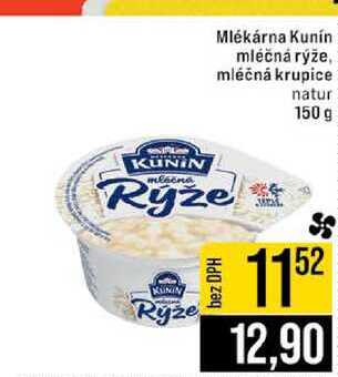 Mlékárna Kunín mléčná rýže, mléčná krupice natur 150 g