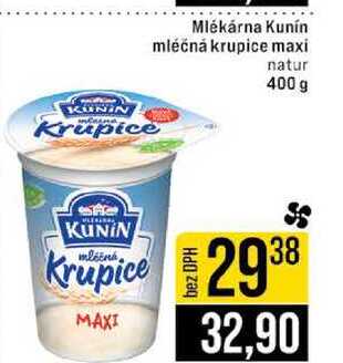 Mlékárna Kunín mléčná krupice maxi natur 400 g