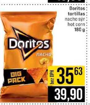 Doritos tortillas nacho sýr hot corn 180 g 