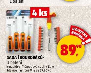 SADA ŠROUBOVÁKŮ, 4 ks