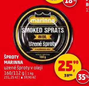 ŠPROTY MARINNA, 160 g