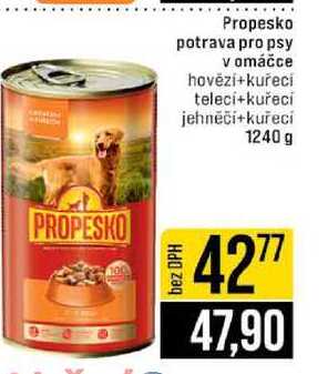 Propesko potrava pro psy v omáčce hovězí+kuřecí telecí+kuřecí jehněči+kuřecí 1240 g