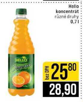 Hello koncentrát různé druhy 0,7l