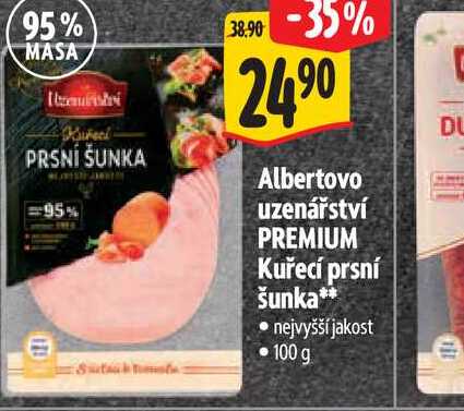  Albertovo uzenářství PREMIUM Kuřecí prsní šunka 100 g