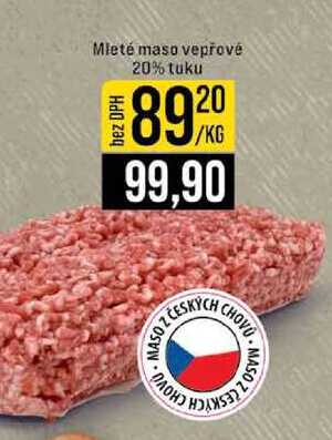 Mleté maso vepřové 20% tuku 1kg