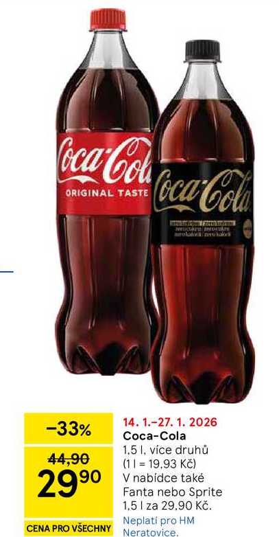 Coca-Cola, 1.5 l, více druhů 