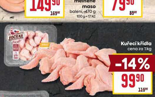 Kuřecí křídla cena za 1kg 
