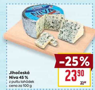 Jihočeská Niva 45% z pultu lahůdek cena za 100 g 