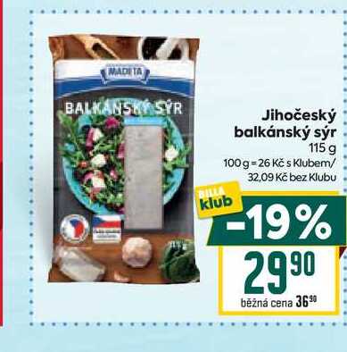 Jihočeský balkánský sýr 115 g 