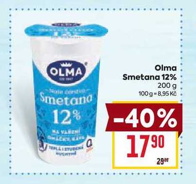 Olma Smetana 12% 200 g  v akci