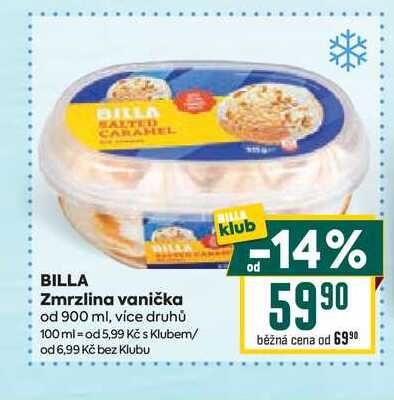 BILLA Zmrzlina vanička od 900 ml