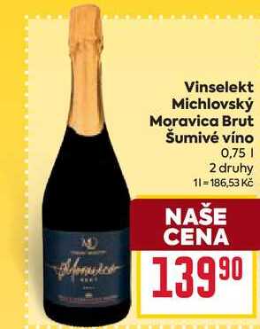Vinselekt Michlovský Moravica Brut Šumivé víno 0,75l