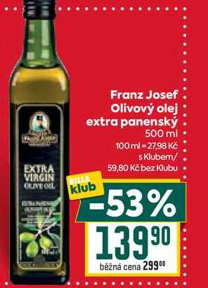 Franz Josef Olivový olej extra panenský klub 500 ml