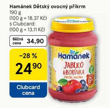 Hamánek Dětský ovocný příkrm, 190 g  
