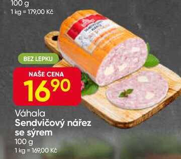 Váhala Sendvičový nářez se sýrem 100 g 