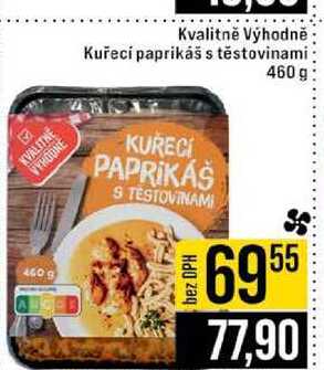 Kvalitně Výhodně Kuřecí paprikáš s těstovinami 460 g 