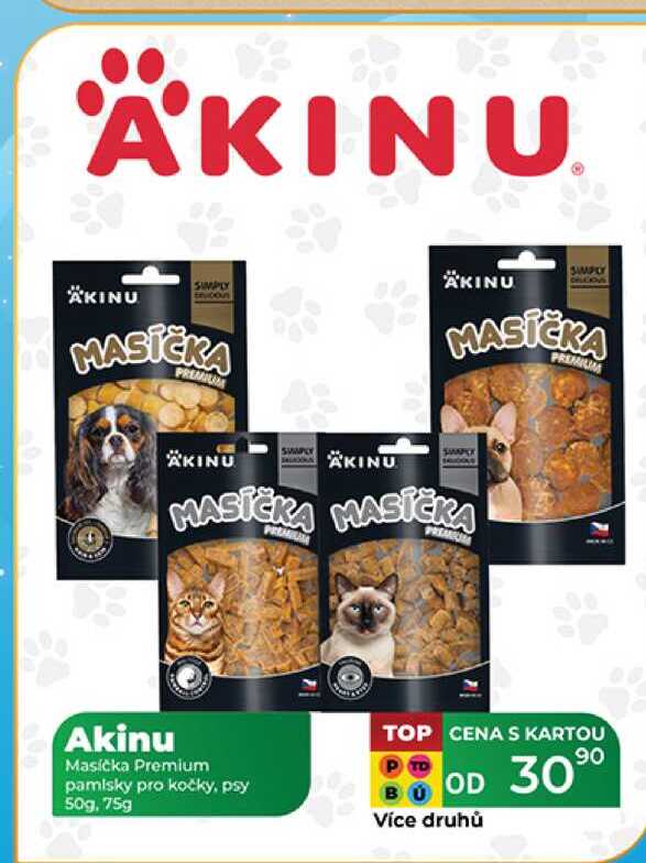 Akinu Masíčka Premium pamlsky pro kočky, psy 50g, 75g 