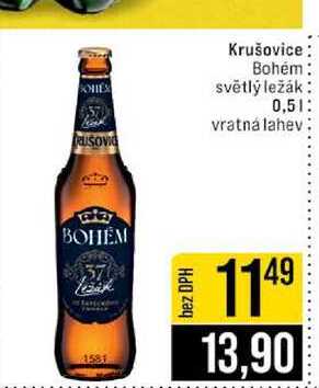 Krušovice Bohém světlý ležák 0,5l