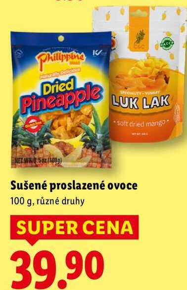Sušené proslazené ovoce, 100 g