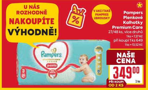 Pampers Plenkové Kalhotky Premium Care 27/48 ks