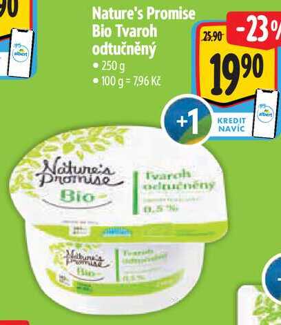 Nature's Promise Bio Tvaroh odtučněný, 250 g