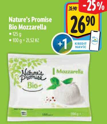 Nature's Promise Bio Mozzarella, 125 g