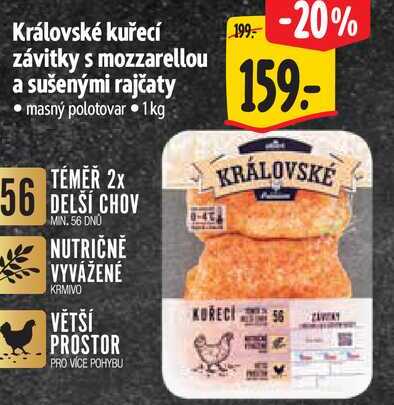 Královské kuřecí závitky s mozzarellou a sušenými rajčaty, 1 kg