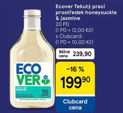 ECO Ecover Tekutý prací prostředek honeysuckle & jasmine, 20 PD  